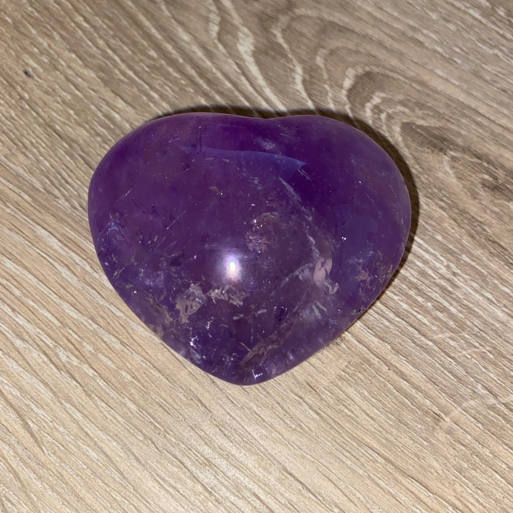 Puffy Crystal Amethyst Hearts